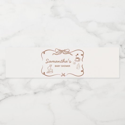 Koffie Baby is Baby shower brouwen Waterfles Etiket (Enkel label)