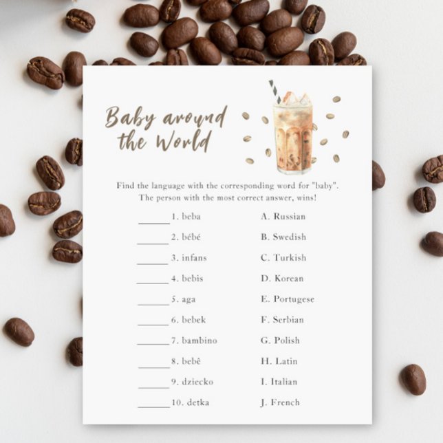 Koffie baby shower - Baby rond de wereld spel (Creator heeft geüpload)