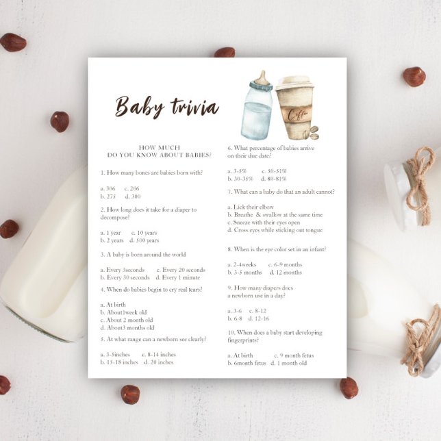 Koffie baby shower - Baby Trivia Spel (Creator heeft geüpload)