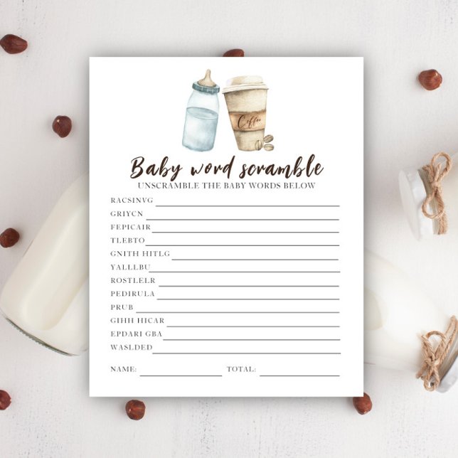 Koffie baby shower - Baby Word Scramble (Creator heeft geüpload)