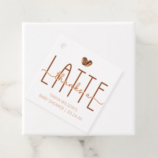 Koffie Baby shower Bedankt A Latte Bedankjes Labels (In situ)