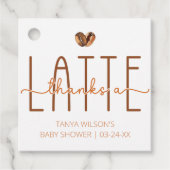 Koffie Baby shower Bedankt A Latte Bedankjes Labels (Voorkant)