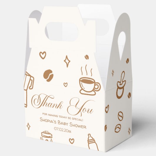 Koffie Baby shower Dank u Bedankdoosjes (Geopend)
