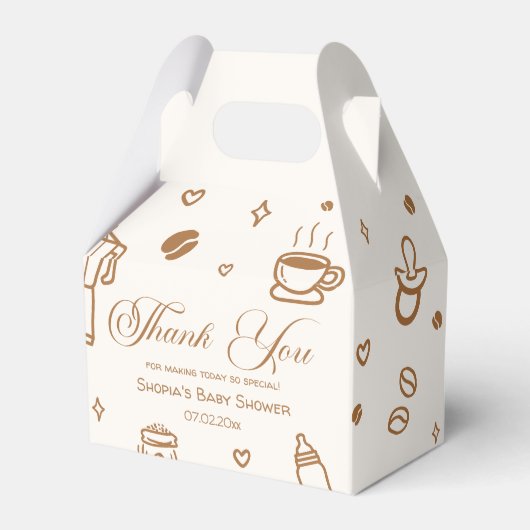 Koffie Baby shower Dank u Bedankdoosjes (Voorkant Zijde)