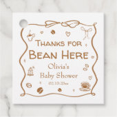 Koffie Baby shower Dank u Bedankjes Labels (Voorkant)