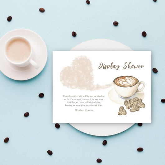 Koffie Baby shower Display douche Informatiekaartje