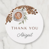 Koffie Baby shower - een Baby is brouwen Bedankjes Labels (Voorkant)