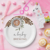 Koffie Baby shower - een Baby is brouwen Papieren Bordje (Feest)