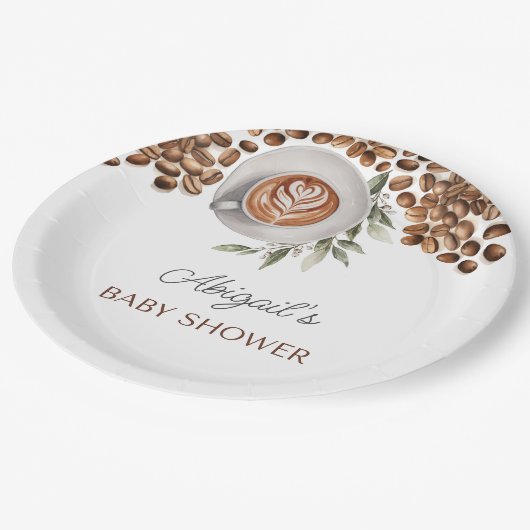 Koffie Baby shower - een Baby is brouwen Papieren Bordje (Gekanteld)