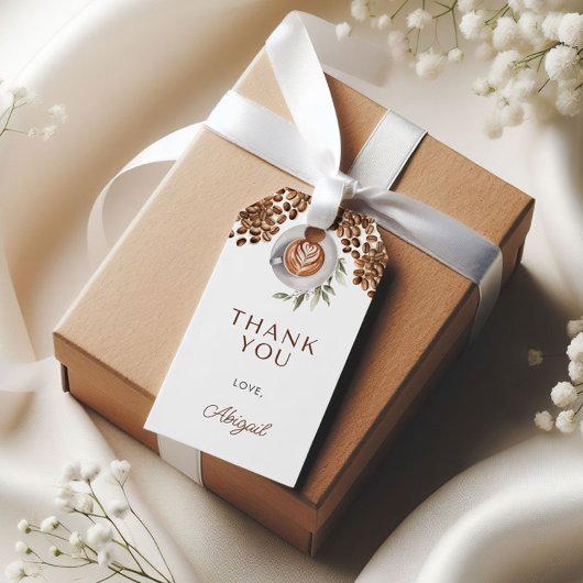 Koffie Baby Shower - een Baby is in aantocht Cadeaulabel