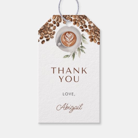 Koffie Baby Shower - een Baby is op komst Cadeaulabel (Voorkant)