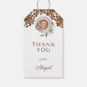 Koffie Baby Shower - een Baby is op komst Cadeaulabel (Achterkant)