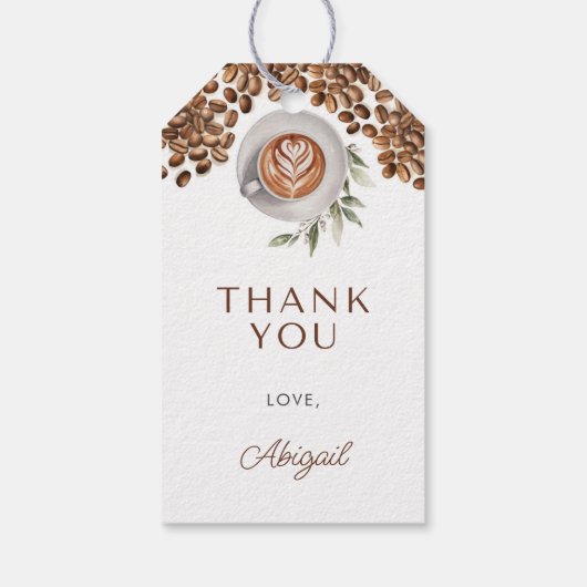 Koffie Baby Shower - een Baby is op komst Cadeaulabel (Achterkant)