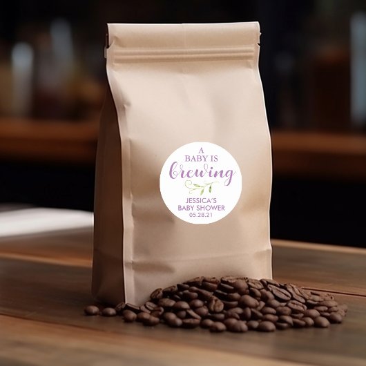 Koffie Baby shower groen gunst Ronde Sticker