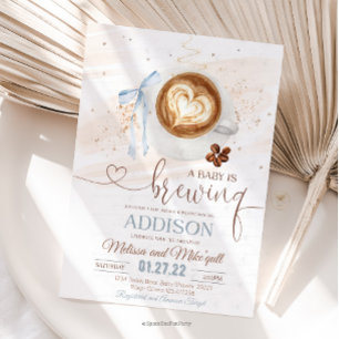 Koffie baby shower Is Brouwen  strik Kaart