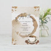 koffie-Baby shower Kaart (Staand voorkant)