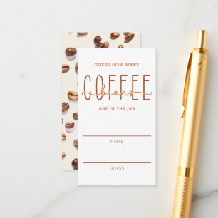 Koffie Baby shower Koffieboon Gissen Spel Kaart