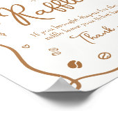 Koffie Baby shower Luier Raffle Poster (Hoek)