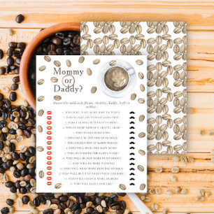 Koffie baby shower - mama of papa spel