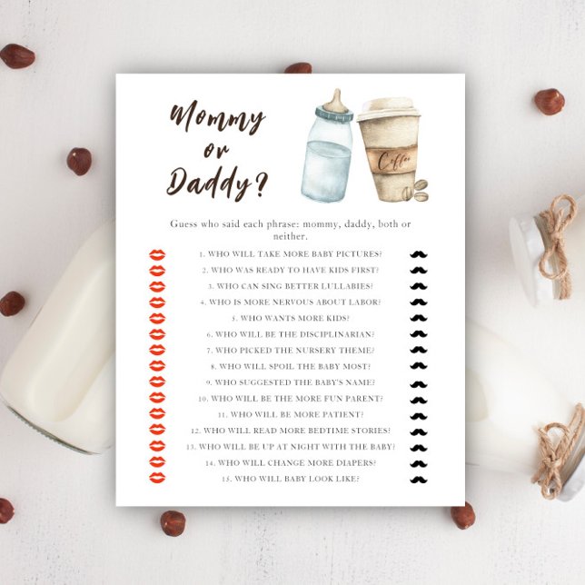 Koffie baby shower - mama of papa spel (Creator heeft geüpload)