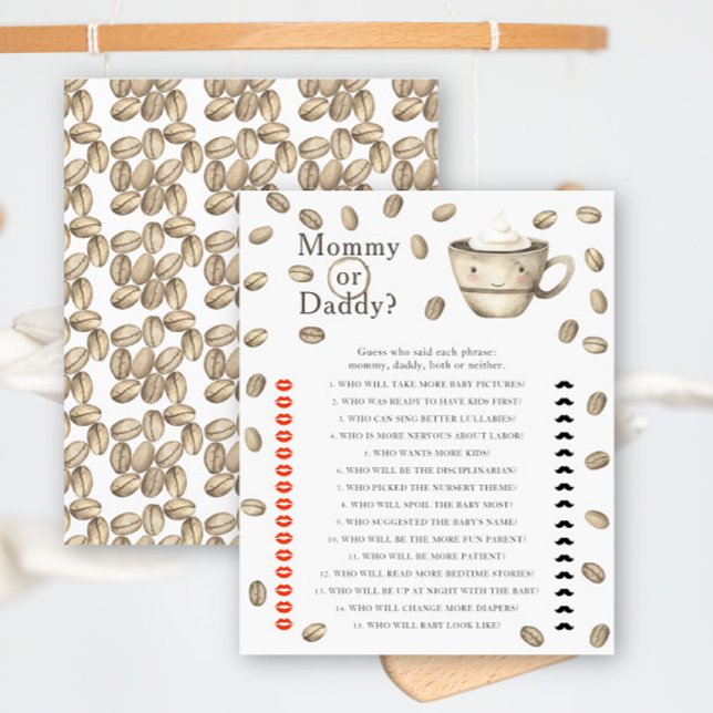 Koffie baby shower - mama of papa spel (Creator heeft geüpload)