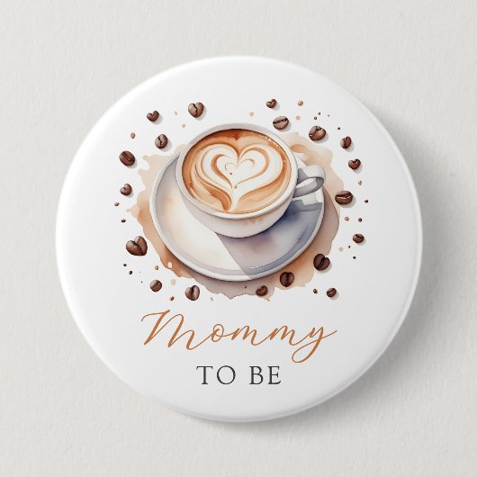 Koffie Baby shower mama wordt Button (Voorkant)