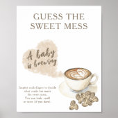 Koffie baby shower Raad de zoete rotzooi Poster (Voorkant)