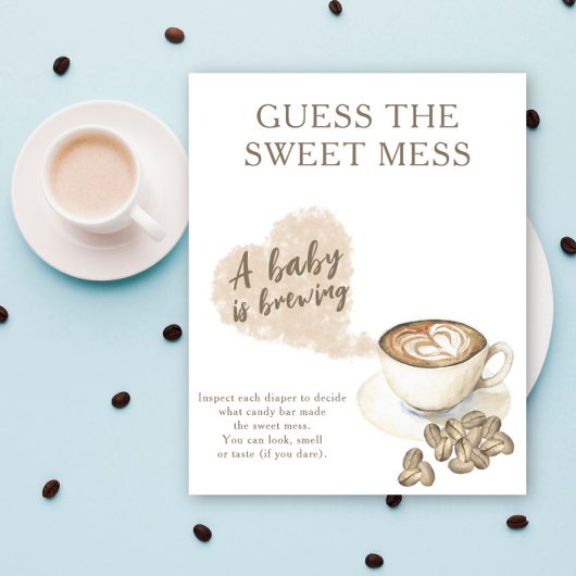 Koffie baby shower Raad de zoete rotzooi Poster