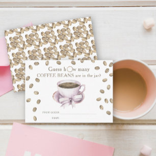 Koffie Baby shower Raad eens hoeveel koffiebonen Informatiekaartje