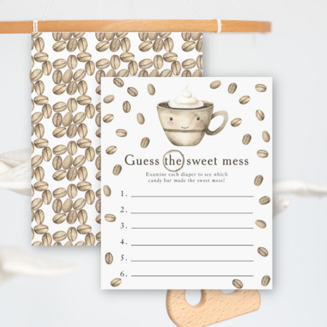 Koffie baby shower Raad het lieve puinhoop spel (Creator heeft geüpload)