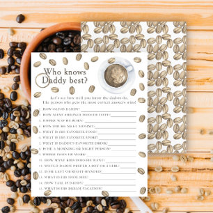 Koffie baby shower - Spel Wie kent pappie het best