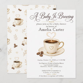 Koffie Baby Shower Uitnodiging