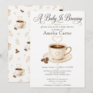 Koffie Baby Shower Uitnodiging