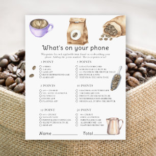 Koffie baby shower - Wat is er op uw telefoon spel