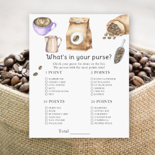 koffie baby shower - Wat zit er in je tas spel