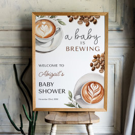 Koffie Baby shower Welkom - Baby is Brewing 18x24 Poster