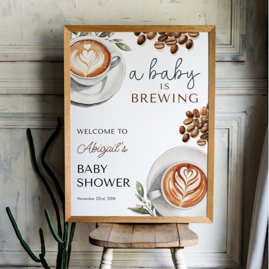 Koffie Baby shower Welkom - Baby is Brewing 18x24 Poster