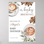 Koffie Baby Shower Welkom - De Baby Brouwt 24x36 Poster (Voorkant)