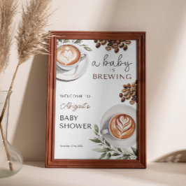 Koffie Baby Shower Welkom - De Baby Brouwt 24x36 Poster