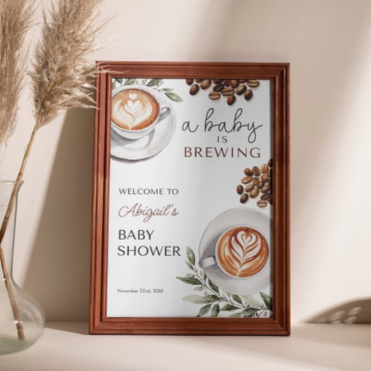 Koffie Baby Shower Welkom - De Baby Brouwt 24x36 Poster