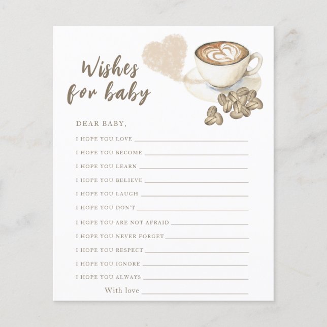Koffie baby shower - wensen voor baby (Voorkant)
