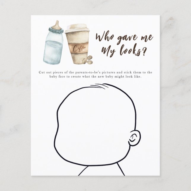 Koffie baby shower - Wie gaf me mijn uiterlijk? (Voorkant)