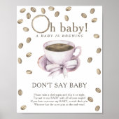 Koffie baby shower - Zeg niet baby Poster (Voorkant)