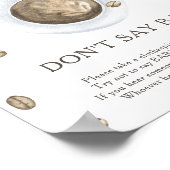 Koffie baby shower - Zeg niet baby Poster (Hoek)