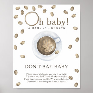 Koffie baby shower - Zeg niet baby Poster