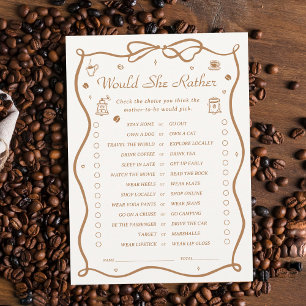 Koffie Baby shower zou ze liever spel Kaart