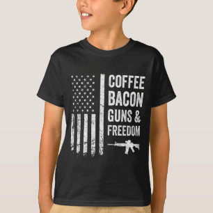 Koffie Bacon Pistolen & Dom - Bbq Grill Grappig Pi T-shirt