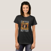 Koffie-Barbell en pindaknoter T-shirt (Voorkant volledig)