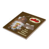 Koffie Barista Gnome Tegeltje (Zijkant)