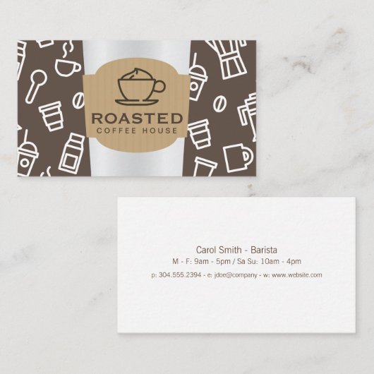 Koffie Barista Visitekaartje (Voorkant / Achterkant)